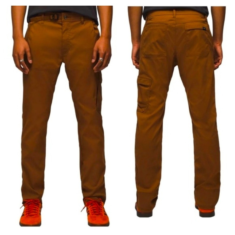 prAna Stretch Zion Slim Pant II Mens 30x34 Sepia brown Tapered Leg Hiking Cargo